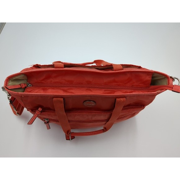COACH Signature C Convertible‎ Nylon Diaper Bag Baby Tote M1361-F77577 Coral VTG - Picture 15 of 16
